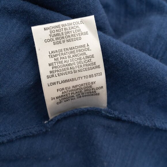 Anthropologie Velvet Graham & Spencer Gussie Side Tie Dress Blue - Picture 5 of 14